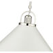Artistan 1 Light 13.1 inch Polished Nickel/Matte White Indoor Pendant Ceiling Light